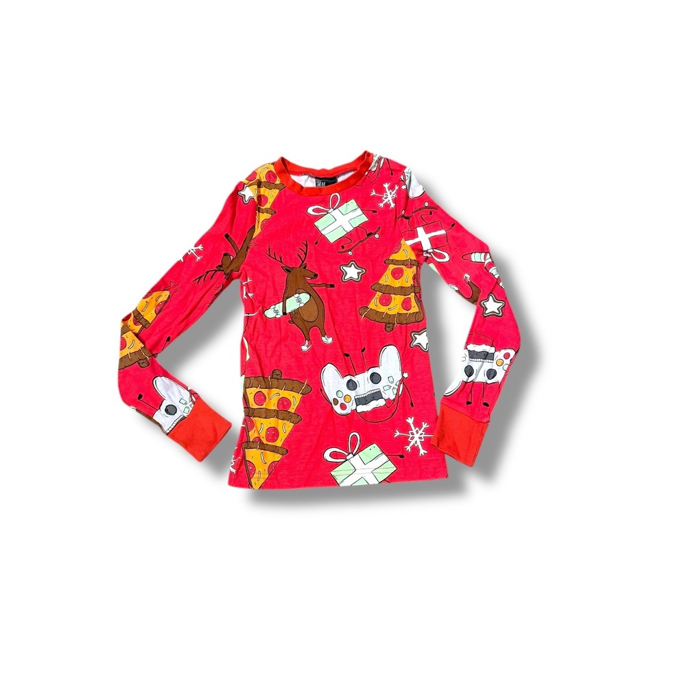 H&M Kids Holiday Pajama Top Size 11 Years‎ Long Sleeve Graphic Print